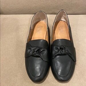 Franco Sarto Black Leather Loafers Flats